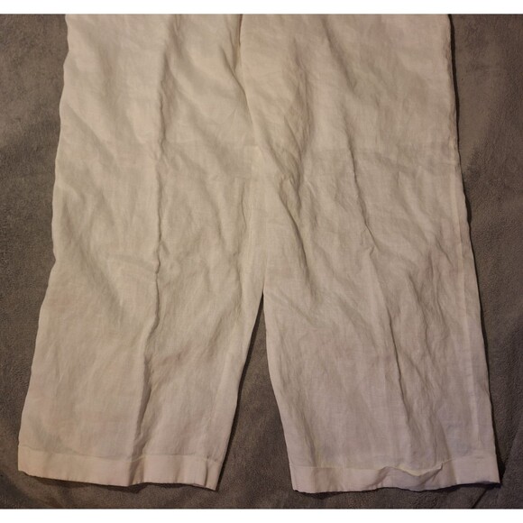 STEVE HARVEY 100% Linen Pants Mens 52/34 (50/30 Actual) White Pleated - Picture 4 of 14